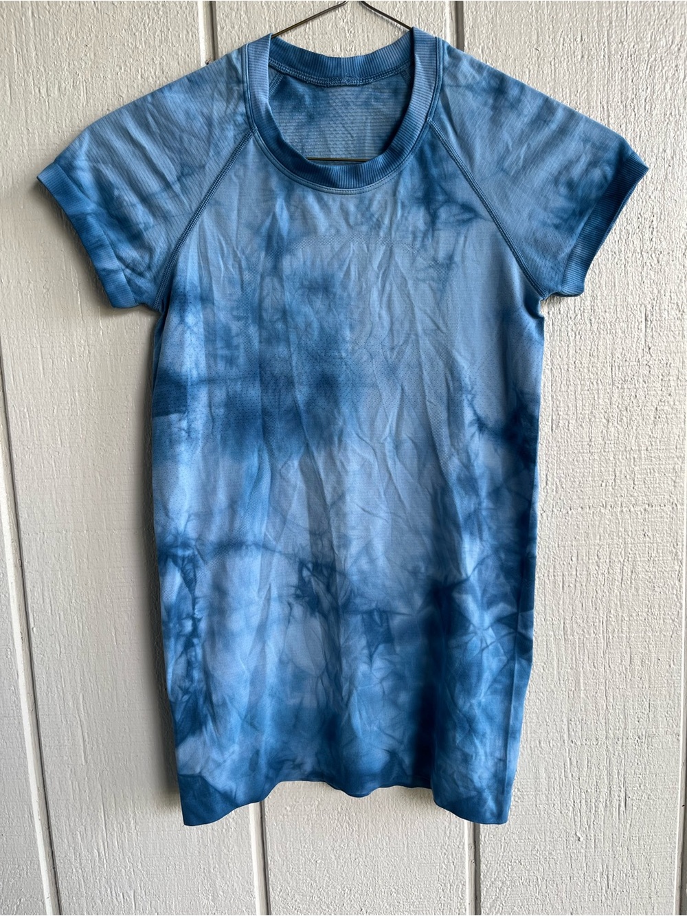 Lululemon Swiftly Tech Short Sleeve Shirt 2.0 Marble Dye Commander Blue Size 4